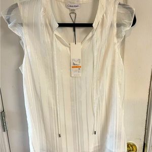 NWT Calvin Klein white blouse Size S